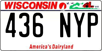 WI license plate 436NYP