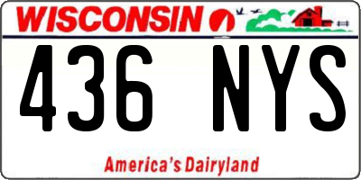 WI license plate 436NYS