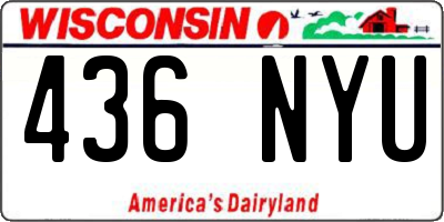 WI license plate 436NYU