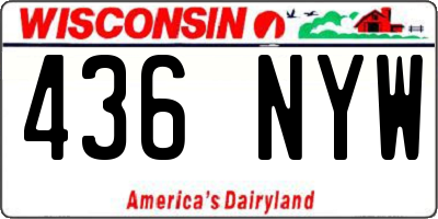 WI license plate 436NYW