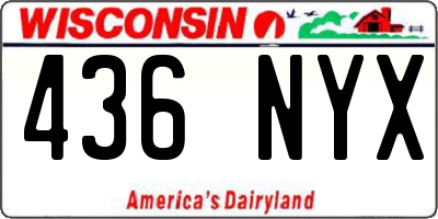 WI license plate 436NYX