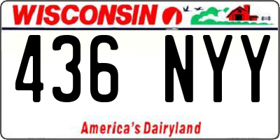 WI license plate 436NYY
