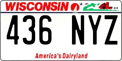 WI license plate 436NYZ