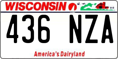 WI license plate 436NZA