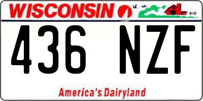 WI license plate 436NZF