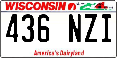 WI license plate 436NZI