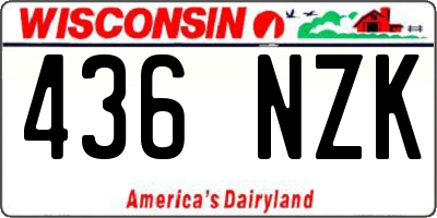WI license plate 436NZK