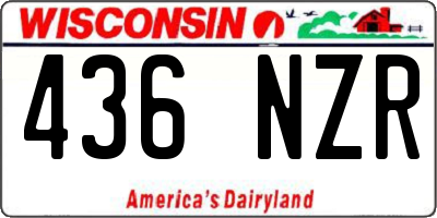 WI license plate 436NZR