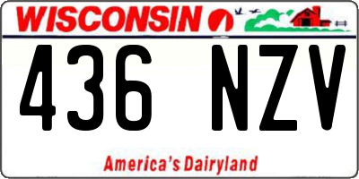 WI license plate 436NZV