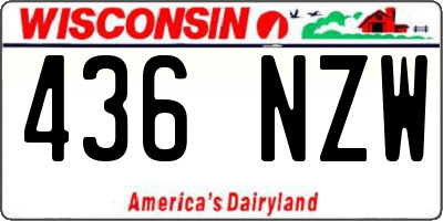 WI license plate 436NZW