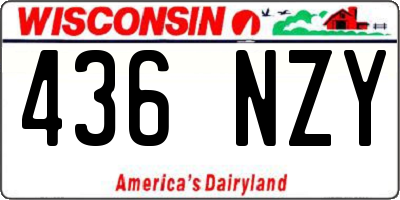 WI license plate 436NZY