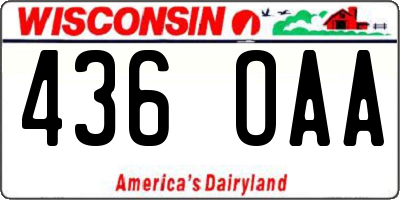 WI license plate 436OAA