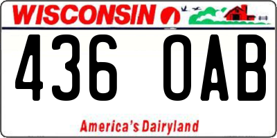 WI license plate 436OAB