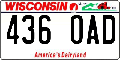 WI license plate 436OAD