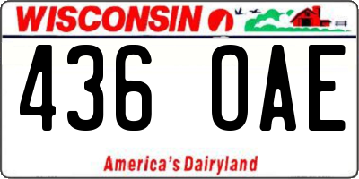 WI license plate 436OAE