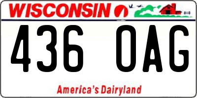 WI license plate 436OAG