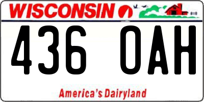 WI license plate 436OAH