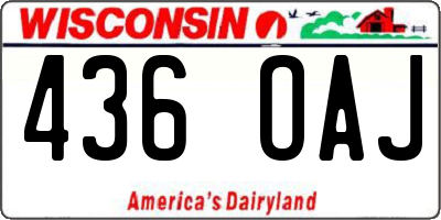 WI license plate 436OAJ