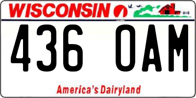 WI license plate 436OAM