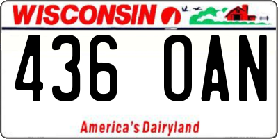 WI license plate 436OAN