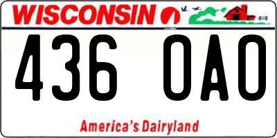 WI license plate 436OAO