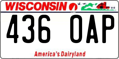 WI license plate 436OAP
