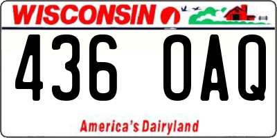 WI license plate 436OAQ