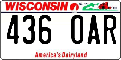 WI license plate 436OAR