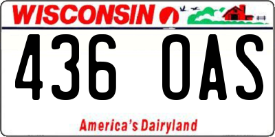WI license plate 436OAS