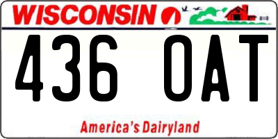 WI license plate 436OAT