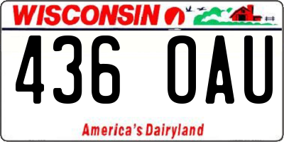 WI license plate 436OAU