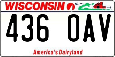 WI license plate 436OAV