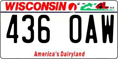 WI license plate 436OAW