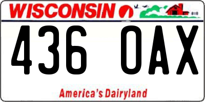 WI license plate 436OAX