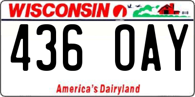 WI license plate 436OAY