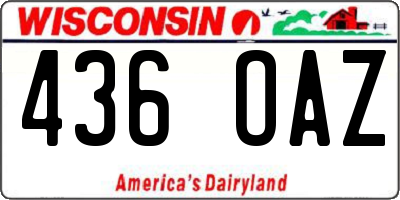 WI license plate 436OAZ