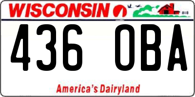 WI license plate 436OBA