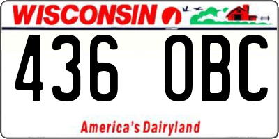 WI license plate 436OBC