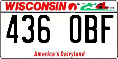 WI license plate 436OBF