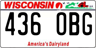 WI license plate 436OBG