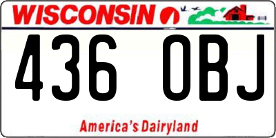 WI license plate 436OBJ