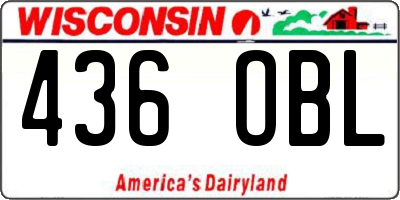 WI license plate 436OBL