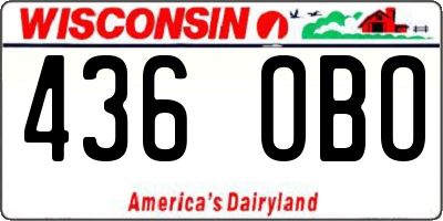 WI license plate 436OBO