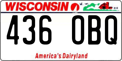 WI license plate 436OBQ