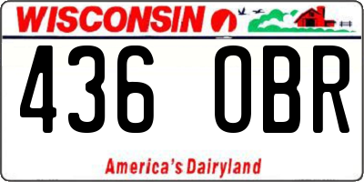 WI license plate 436OBR