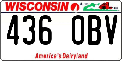 WI license plate 436OBV