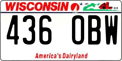 WI license plate 436OBW