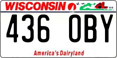WI license plate 436OBY