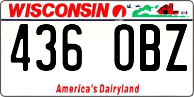 WI license plate 436OBZ