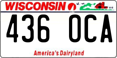 WI license plate 436OCA